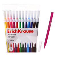 Фломастеры 12 цветов ErichKrause  light , в футляре с европодвесом