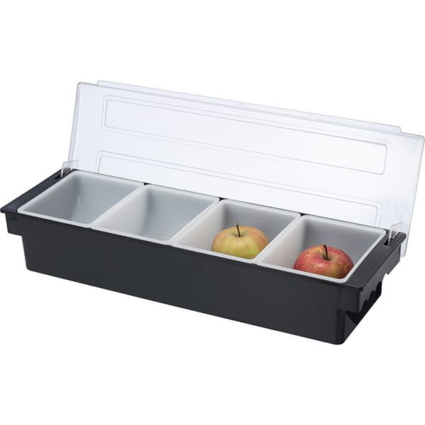 Контейнер для фруктов и приправ с крышкой «Проотель» 4 отделения;абс-пластик,полипроп.;,H=9,L=50,B=1 