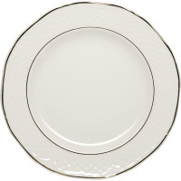 Тарелка «Афродита» мелкая;фарфор;D=24,H=2см;белый,золотой