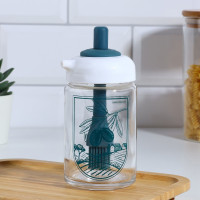 Емкость для масла с синей кисточкой «Оливки» (230 мл.)