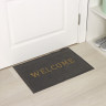 Черный придверный грязезащитный коврик с надписью  Welcome  (38х58 см)