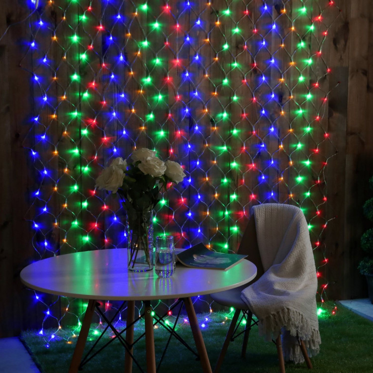 Гирлянда «Сеть» 2 × 3 м, IP44, УМС, прозрачная нить, 384 LED, свечение мульти, 220 В 