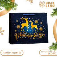 Новый год. Пакет ламинированный горизонтальный  Олени ,49 х 40 х 19 см.
