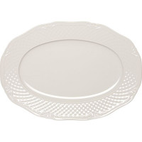 Блюдо «Афродита» овальное;фарфор;,H=30,L=380,B=265мм;белый