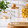 Стеклянная банка для сыпучих продуктов с бамбуковой крышкой «Эко» (1,05 л.)