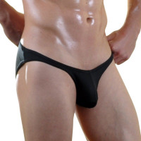 Черные мужские трусы-слипы с заниженной посадкой