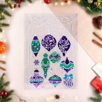 Наклейки на окна  Новогодние  ёлочные игрушки, 50 х 30 см!