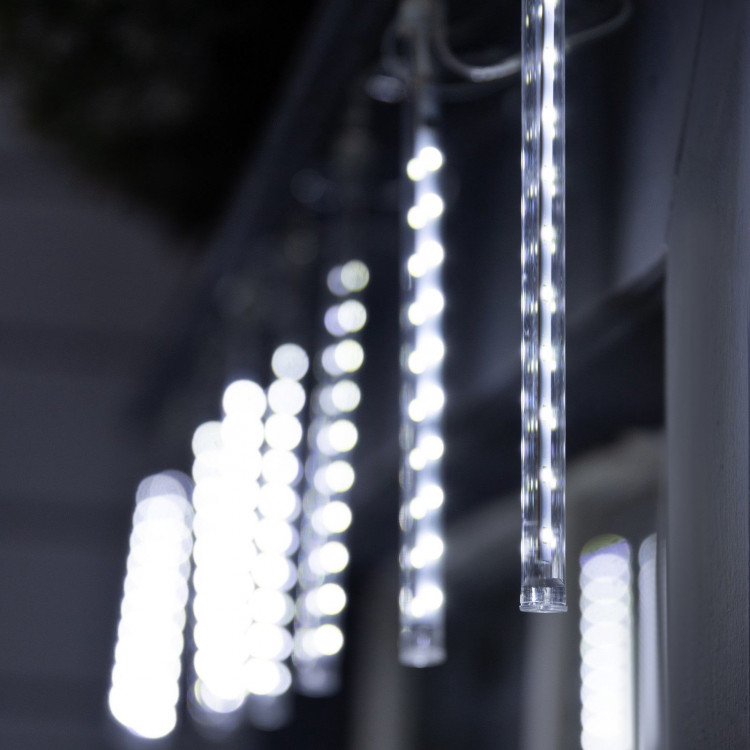 Гирлянда «Сосульки» 2.4 × 0.2 м, IP44, прозрачная нить, 96 LED, свечение белое с эффектом стекания, 12 В 