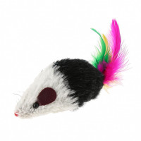 Игрушка для кошки Каскад Мышь с перьями 8 см