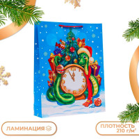 Новый год. Пакет подарочный  Куранты , 33 х 42,5 х 10 см.