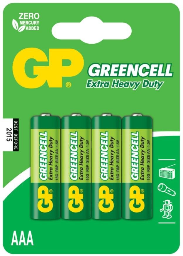 Батарейки солевые GP GreenCell AAA/R03G - 4 шт. 