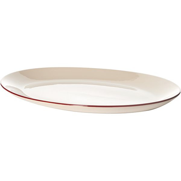 Блюдо «Кларет» овальное;фарфор;,H=25,L=390,B=310мм;бежев.,бордо 