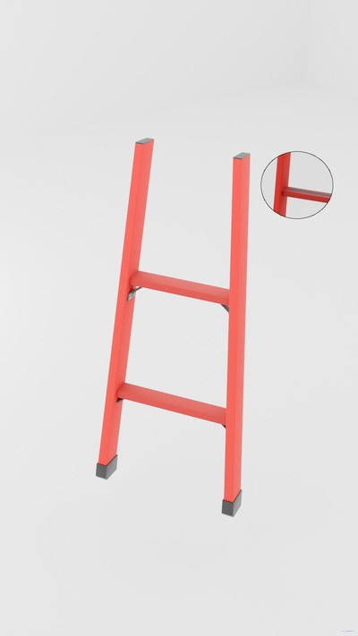 ЛСП-1,0А лестница стеклопластиковая приставная, абразивное покрытие ступеней h=1000мм, ступ.2 