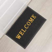 Серый придверный коврик Welcome с окантовкой (38х58 см)