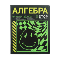 Тетрадь предметная  Неоновый смайл , 48 листов в клетку  Алгебра , обложка мелованный картон, неоновая краска, блок 65 г/м