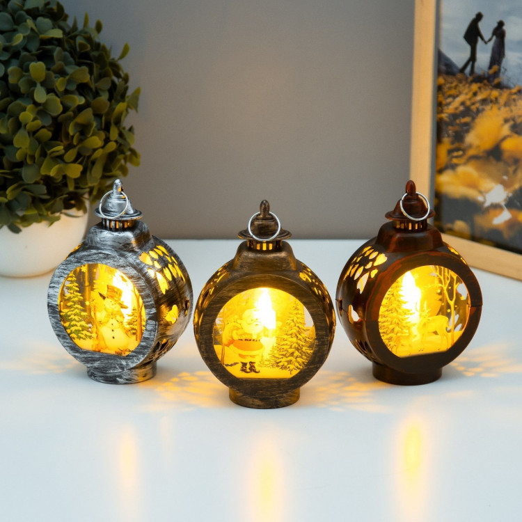 Ночник Новогодняя ночь LED от батареек МИКС 5х8х13 см 