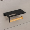 Черный держатель для туалетной бумаги с полочкой Bamboo (18х9,7х7,5 см)