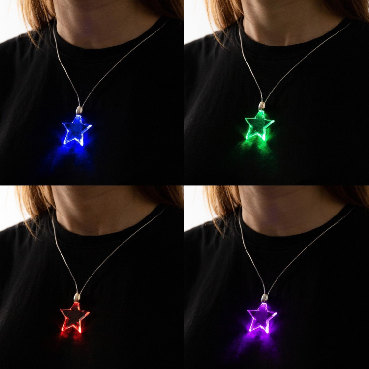 Светодиодный кулон «Звёздочка» 60 см, батарейки, свечение мульти (RGB) 