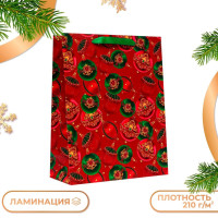 Новый год. Пакет подарочный  Шары , 33 х 42,5 х 15 см.