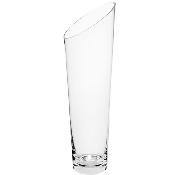 Ваза для цветов косой срез;стекло;D=12,H=40см;прозр. 