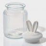 Стеклянная банка для сыпучих продуктов с белой керамической крышкой «Зайка в золотом» (950 мл.) Стеклянная банка для сыпучих продуктов с белой керамической крышкой «Зайка в золотом» (950 мл.)