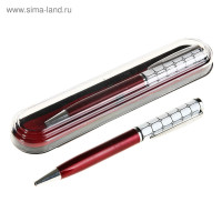 Ручка подарочная, шариковая  Мозаика  в пластиковом футляре, поворотная, бордово-белая