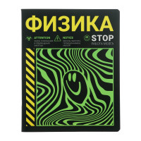 Тетрадь предметная  Неоновый смайл , 48 листов в клетку  Физика , обложка мелованный картон, неоновая краска, блок 65 г/м