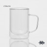 Кружка стеклянная с двойными стенками Magistro «Дуо», 300 мл, 12×9×11 см
