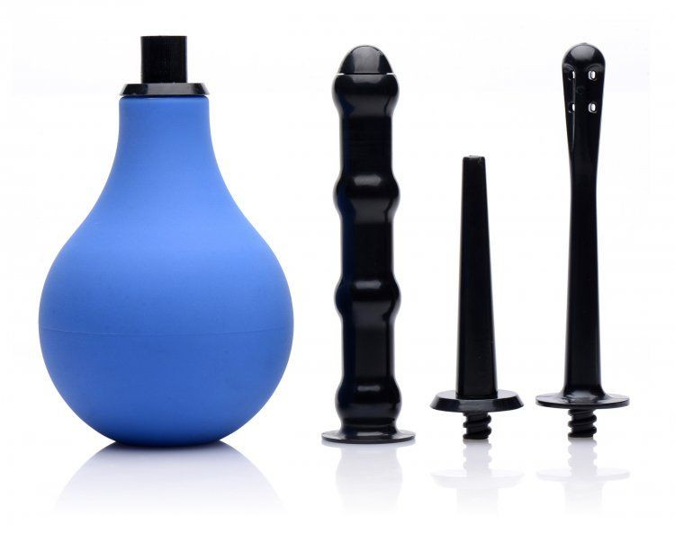 Анальный душ с 3 насадками Premium One-way Valve Anal Douche Set 