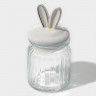 Стеклянная банка для сыпучих продуктов с керамической крышкой «Зайка в золотом» (230 мл.) Стеклянная банка для сыпучих продуктов с керамической крышкой «Зайка в золотом» (230 мл.)