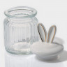 Стеклянная банка для сыпучих продуктов с керамической крышкой «Зайка в золотом» (230 мл.) Стеклянная банка для сыпучих продуктов с керамической крышкой «Зайка в золотом» (230 мл.)