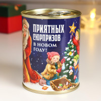 Копилка-банка металл  Приятных сюрпризов   7,3х9,5 см