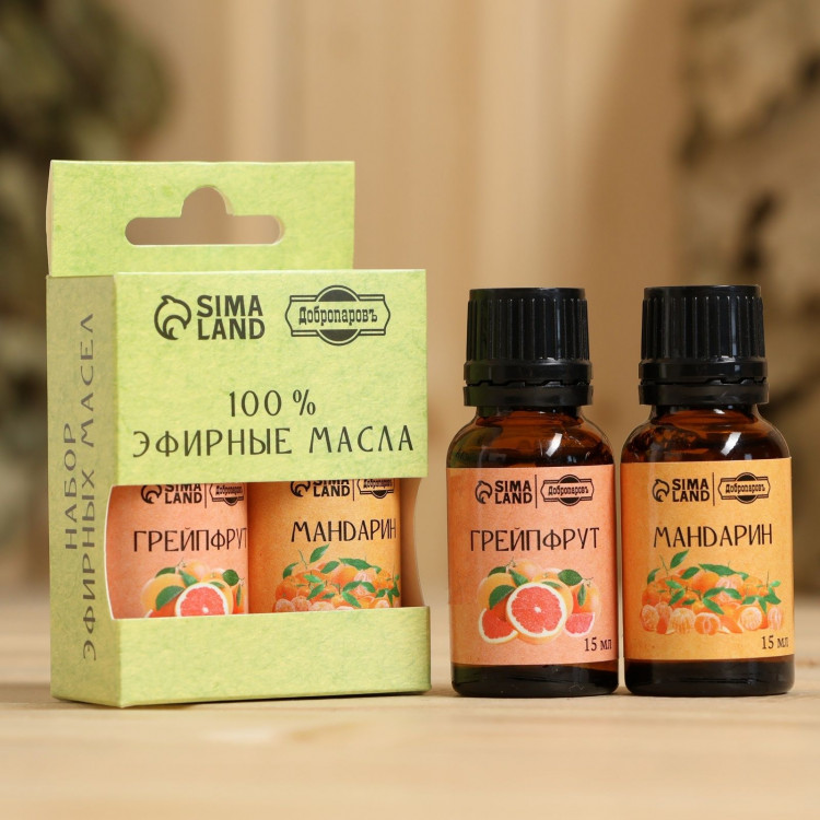 Набор из 2 эфирных масел «Грейпфрут, мандарин» 