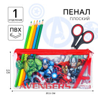 Пенал мягкий, 1 отделение, 95х205 мм, ПВХ, Мстители!