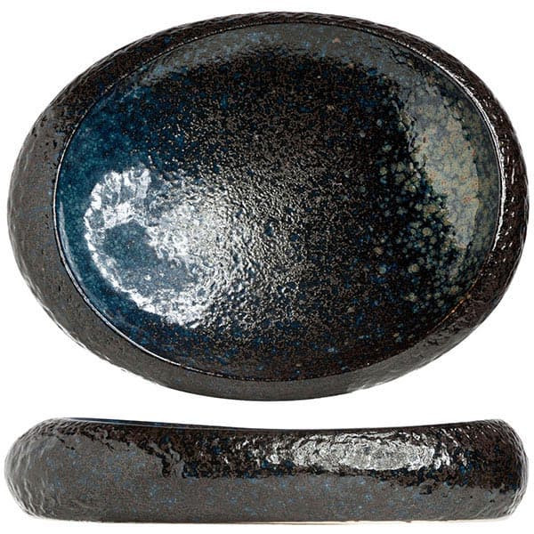 Салатник овальный;керамика;,H=6,L=32,B=24см;синий 
