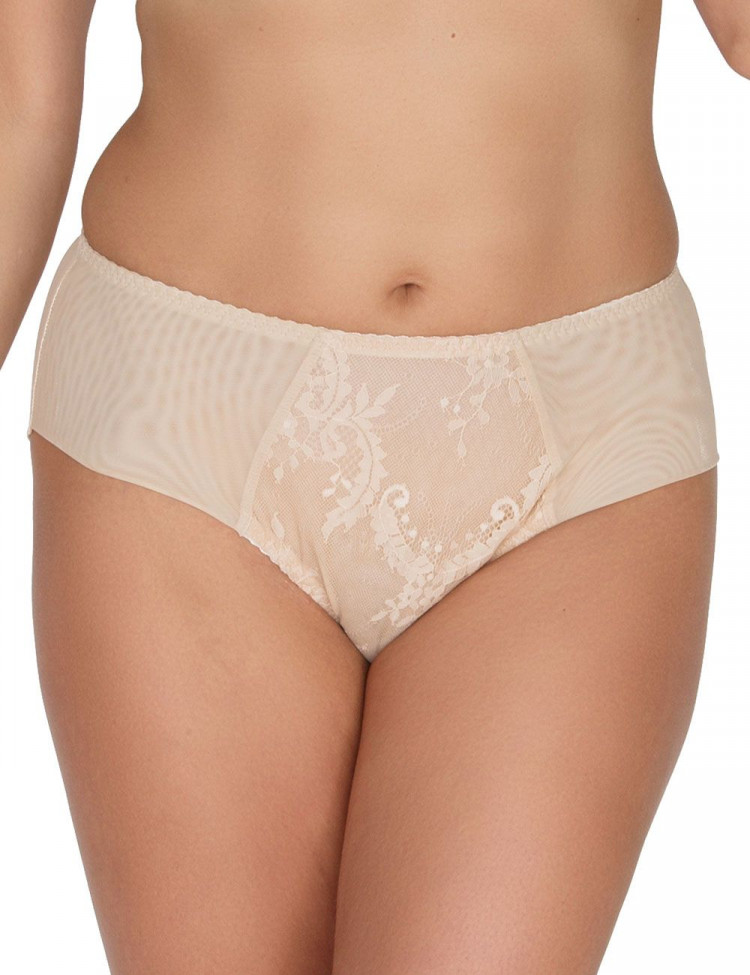 Телесные трусики-слипы из нежного гипюра 