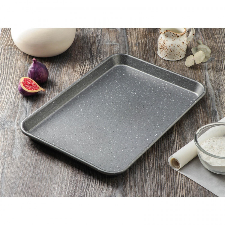 Противень Magistro Gourmet Range, 39,5×26,8×2,6 см, толщина 0,6 мм, антипригарное покрытие, цвет серый 