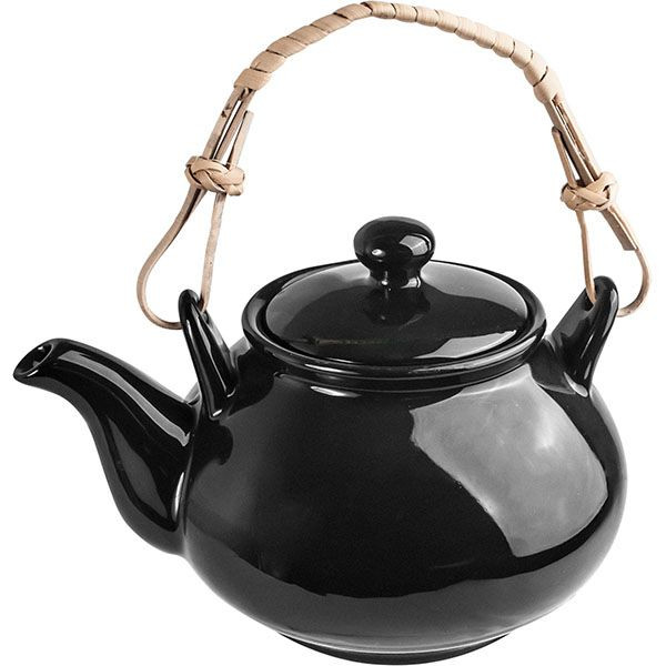 Черный заварочный чайник «Кунстверк» с ручкой (объем 0,6 л.) 