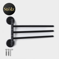 Черный держатель для полотенец Stölz Loft basic с 3 спицами