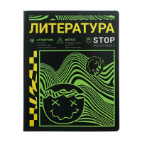 Тетрадь предметная  Неоновый смайл , 48 листов в линию  Литература , обложка мелованный картон, неоновая краска, блок 65 г/м