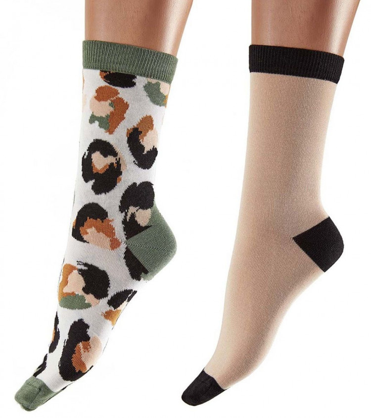 Набор из 2 пар носков Bamboo Socks - однотонные и с пятнышками 