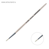 Кисть для рисования, Щетина круглая № 2 (диаметр обоймы 2 мм; длина волоса 12 мм), деревянная ручка, Calligrata
